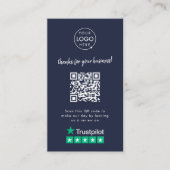 Carte De Visite Trustpilot Examen Merci d'affaires QR Code Marine (Devant)