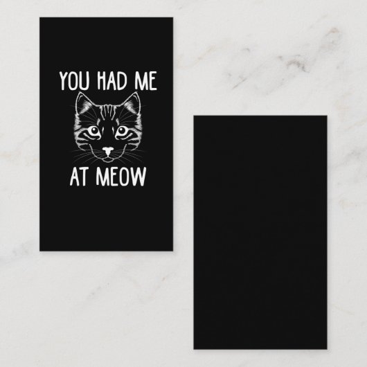 Carte De Visite Tu M'As Eu À Meow - Drôle Chat disant (Devant / Derrière)