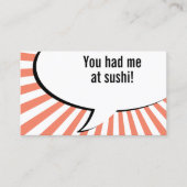 Carte De Visite tu m'as eu à sushi (Devant)