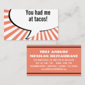 Carte De Visite tu m'as eu à tacos (Devant / Derrière)