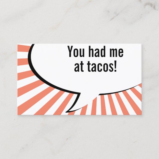 Carte De Visite tu m'as eu à tacos (Devant)