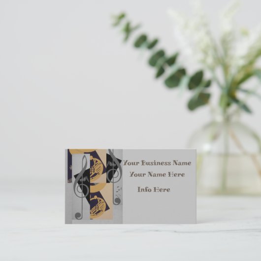 Carte De Visite Tuba Et Music Notes (Debout devant)