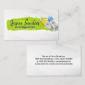 Carte De Visite Tubes de peinture | Peinture verte | Artiste (Devant / Derrière)