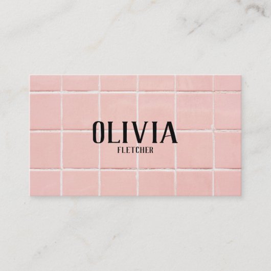 Carte De Visite Tuile rose (Devant)