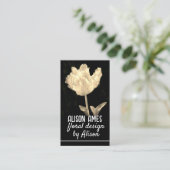 Carte De Visite tulip design floral photo de fleur sur noir (Debout devant)