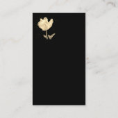 Carte De Visite tulip design floral photo de fleur sur noir (Dos)