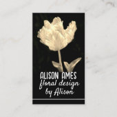 Carte De Visite tulip design floral photo de fleur sur noir (Devant)