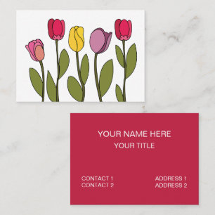 Carte De Visite Tulipe Floral Coloré Tulipe