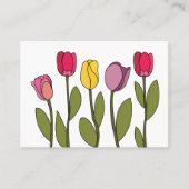 Carte De Visite Tulipe florale colorée (Devant)