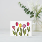 Carte De Visite Tulipe florale colorée (Debout devant)