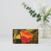 Carte de visite Tulipe orange (Debout devant)