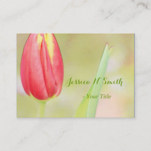 Carte De Visite tulipe rose jolie photo art professionnel