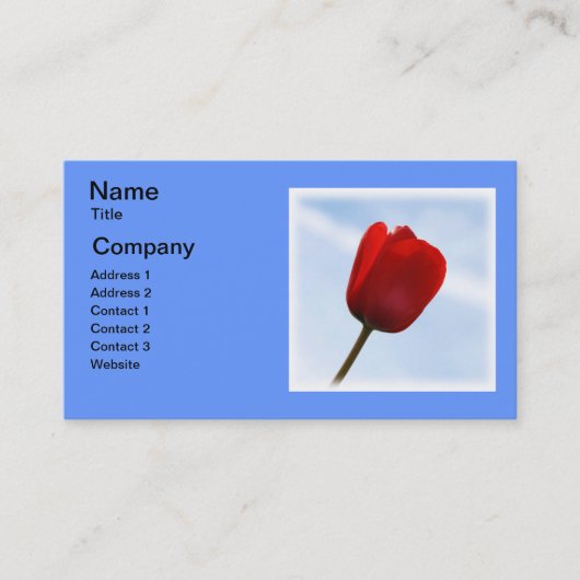 Carte de visite Tulipe Rouge (Devant)