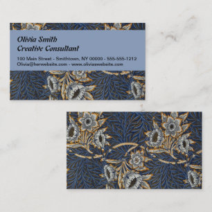 Carte De Visite Tulipe Saules Motif Bleu Floral de William Morris
