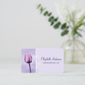 Carte De Visite Tulipe Violette Fleur de Lavande (Debout devant)
