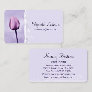 Carte De Visite Tulipe Violette Fleur de Lavande