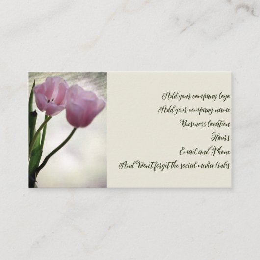 Carte De Visite Tulipes 3265 (Devant)