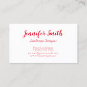 Carte De Visite Tulipes Blossoms forme coeur photo (Dos)