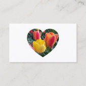 Carte De Visite Tulipes Blossoms forme coeur photo (Devant)