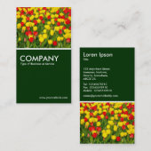 Carte De Visite Tulipes colorées - Vert foncé (Devant / Derrière)
