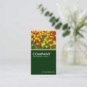 Carte De Visite Tulipes colorées - Vert foncé (Debout devant)