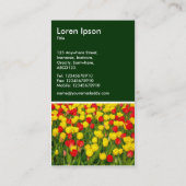Carte De Visite Tulipes colorées - Vert foncé (Dos)