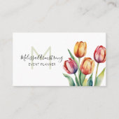 Carte De Visite Tulipes d'aquarelle modernes (Devant)