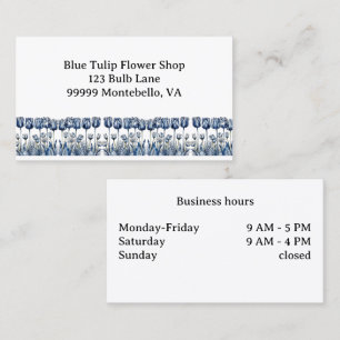 Carte De Visite Tulipes en bleu Delft