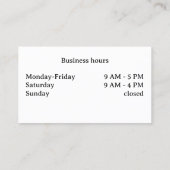 Carte De Visite Tulipes en bleu Delft (Dos)