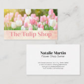 Carte De Visite Tulipes grandissant dans un champ (Devant / Derrière)