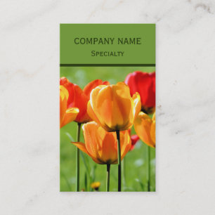 Carte De Visite Tulipes jaunes et rouges