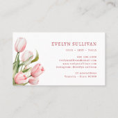 Carte de visite tulipes roses (Dos)