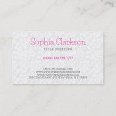 Carte De Visite Tulipes roses Damas blanches Arrière - plan (Dos)