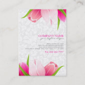 Carte De Visite Tulipes roses Damas blanches Arrière - plan (Dos)