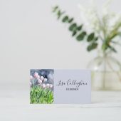 Carte De Visite Tulipes roses et blanches (Debout devant)