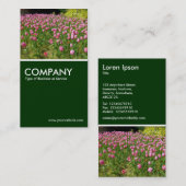 Carte De Visite Tulipes roses - Vert foncé (Devant / Derrière)