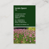 Carte De Visite Tulipes roses - Vert foncé (Dos)
