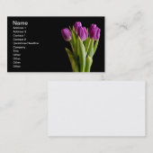 Carte De Visite Tulipes violettes (Devant / Derrière)