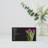 Carte De Visite Tulipes violettes (Debout devant)