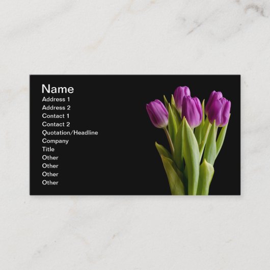 Carte De Visite Tulipes violettes (Devant)