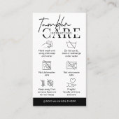 Carte De Visite Tumbler Cup Care Instructions Minimalist Logo (Devant)