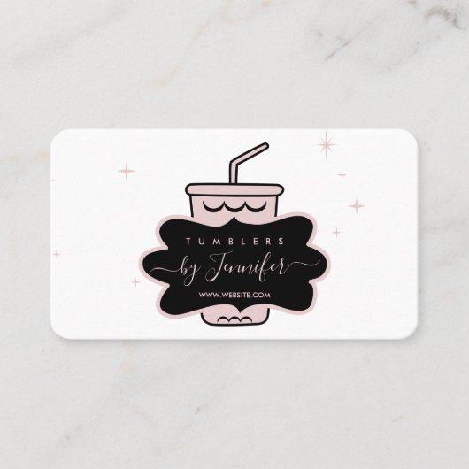 Carte De Visite Tumbler de muqueuse maison rose (Devant)