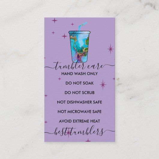 Carte De Visite Tumbler soin pourpre (Devant)