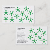 Carte De Visite Tumblers - Vert d'herbe sur blanc (Devant / Derrière)