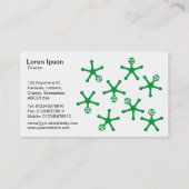 Carte De Visite Tumblers - Vert d'herbe sur blanc (Dos)