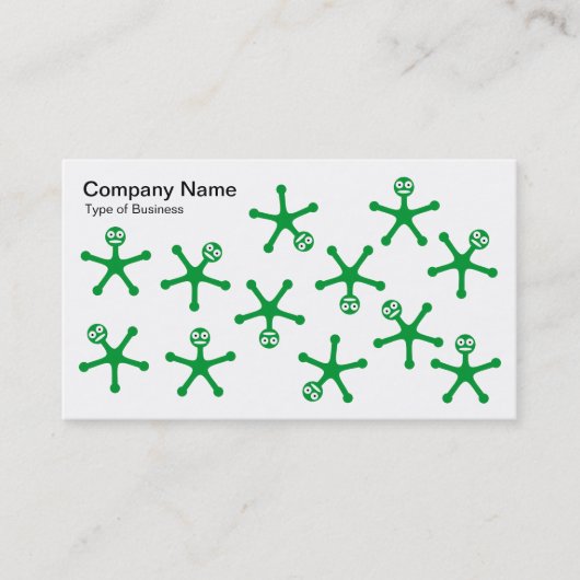 Carte De Visite Tumblers - Vert d'herbe sur blanc (Devant)