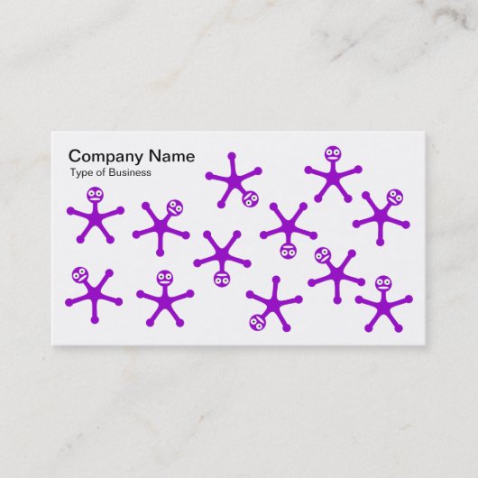 Carte De Visite Tumblers - Violet sur blanc (Devant)