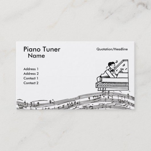 Carte De Visite Tuner de piano (Devant)