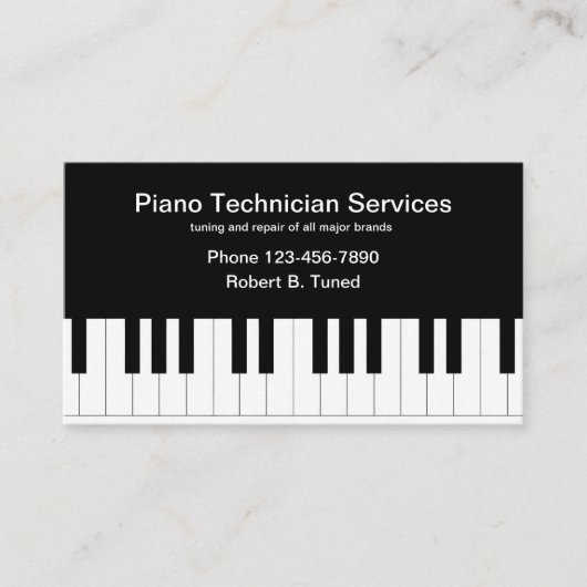 Carte De Visite Tuner De Piano Et Technicien (Devant)