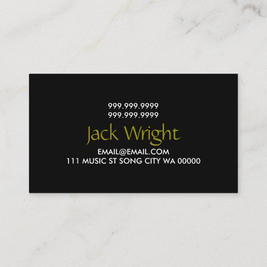 Carte De Visite Tuning de piano et réparation de musique instructe (Dos)